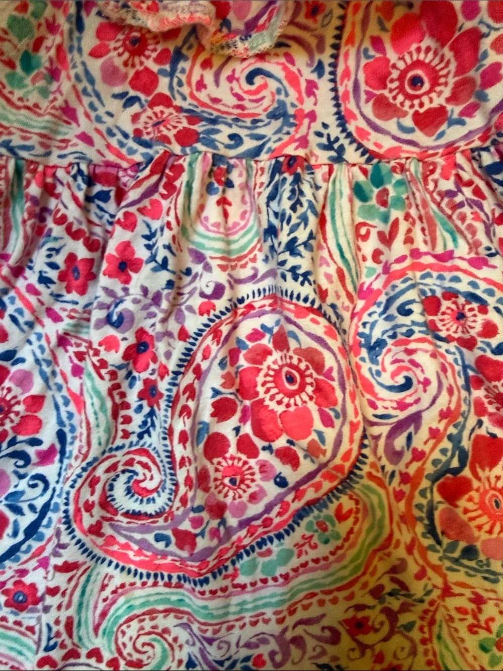 OshKosh B'gosh Pink Multi Paisley Ruffle Tank Top 3t
